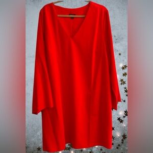 Maree pour toi women’s plus size 20 dress red 3/4 sleeves v-neck pockets $289